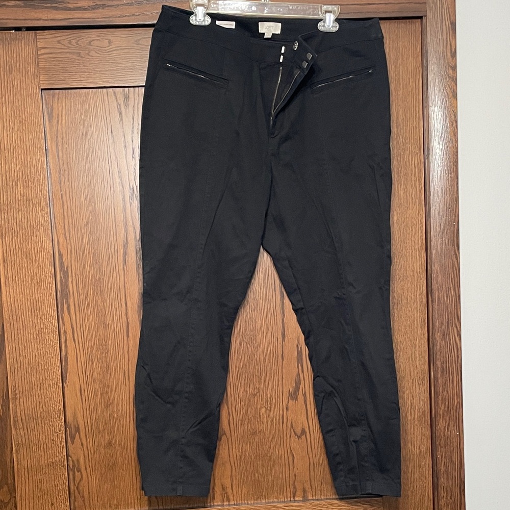 LOFT Curvy Skinny Ankle Black Straight Leg Pants